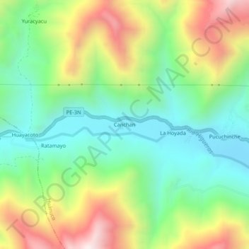 Canchan地形图、海拔、地势