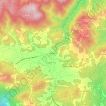 Il Gabellino地形图、海拔、地势