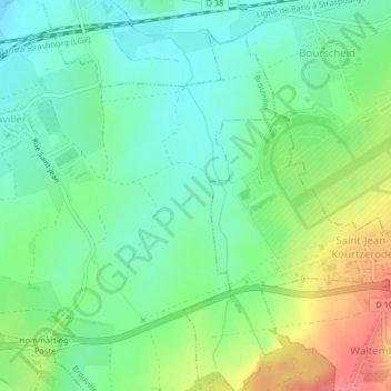 Grandviller地形图、海拔、地势