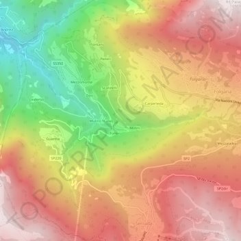 Marangoni地形图、海拔、地势
