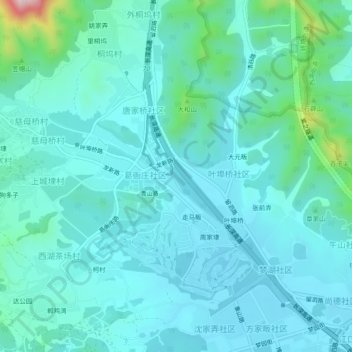 甘溪头地形图、海拔、地势
