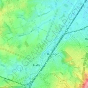 Stroppen地形图、海拔、地势
