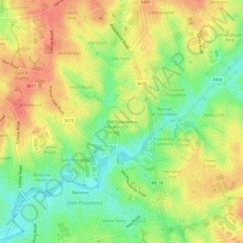 Old Providence地形图、海拔、地势