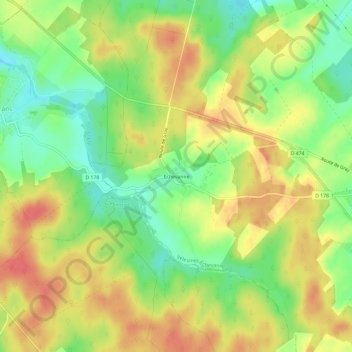 Echevanne地形图、海拔、地势