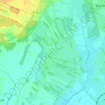 Neu Kuhstedtermoor地形图、海拔、地势