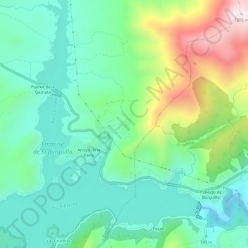 Arroyo de la Parra地形图、海拔、地势
