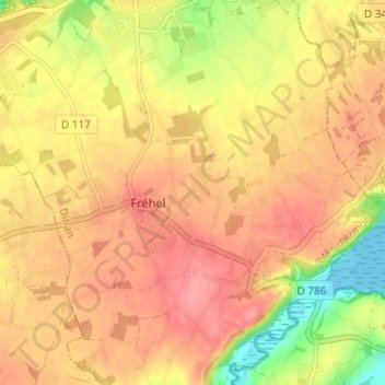 Les Rues地形图、海拔、地势