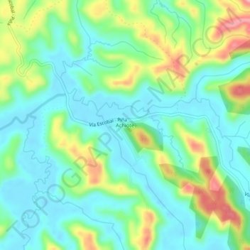 Achiote地形图、海拔、地势