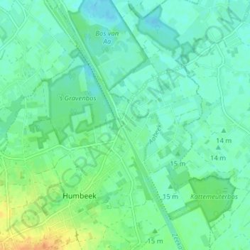 't Sas地形图、海拔、地势