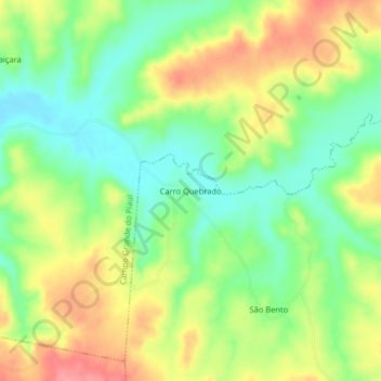 Carro Quebrado地形图、海拔、地势