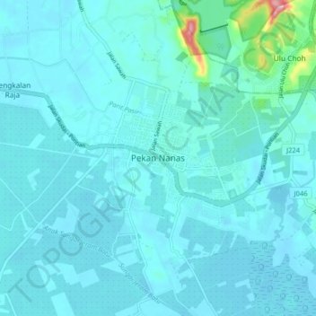 北干那那地形图、海拔、地势