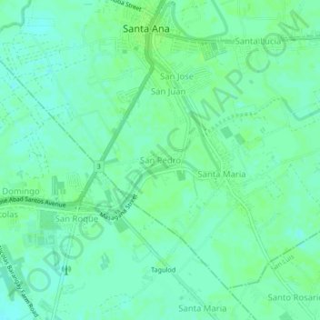 San Pedro地形图、海拔、地势