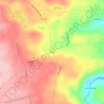 Angels地形图、海拔、地势