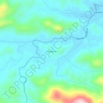 Três Barras地形图、海拔、地势