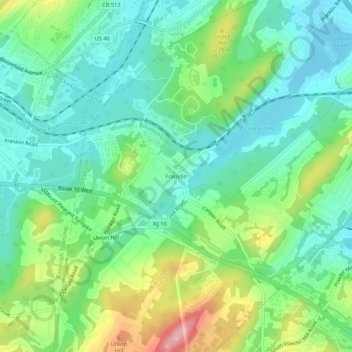 Franklin地形图、海拔、地势