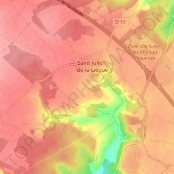 Le Froc de Ville地形图、海拔、地势