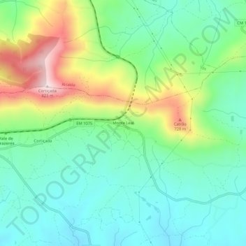 Monte Leal地形图、海拔、地势