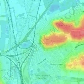 Kesselberg地形图、海拔、地势