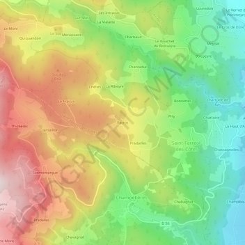Pacros地形图、海拔、地势