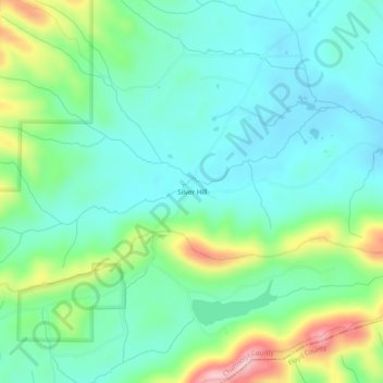 Silver Hill地形图、海拔、地势