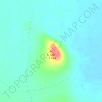 El Ojo地形图、海拔、地势