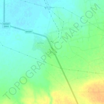 Arjunvas地形图、海拔、地势