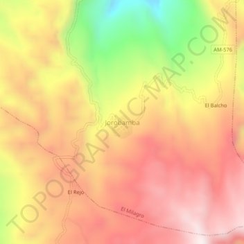Jorobamba地形图、海拔、地势
