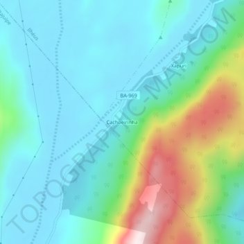 Cachoeirinha地形图、海拔、地势