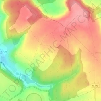 Haut du petit Robert地形图、海拔、地势