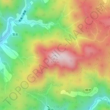 獄山地形图、海拔、地势