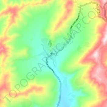 Hirna地形图、海拔、地势
