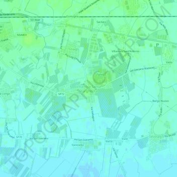 Villanova Santa Margherita地形图、海拔、地势