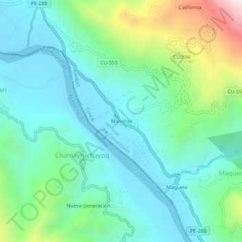 Malvinas地形图、海拔、地势