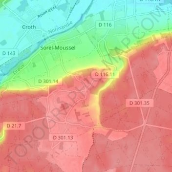 Les Maries地形图、海拔、地势