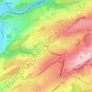 Filot地形图、海拔、地势
