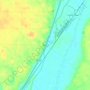 Mahon地形图、海拔、地势