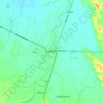 Camiling地形图、海拔、地势