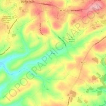 Arbor地形图、海拔、地势