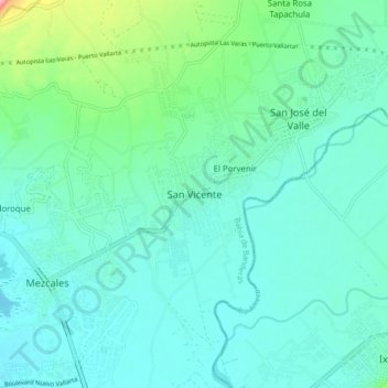 San Vicente地形图、海拔、地势