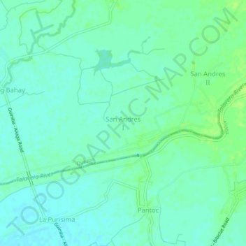 San Andres I地形图、海拔、地势