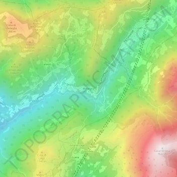 Medeglia地形图、海拔、地势