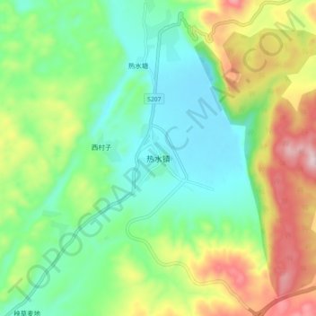 热水镇地形图、海拔、地势