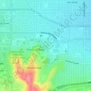 Redwoods地形图、海拔、地势