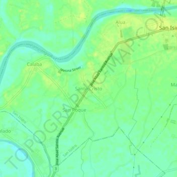 Santo Cristo地形图、海拔、地势