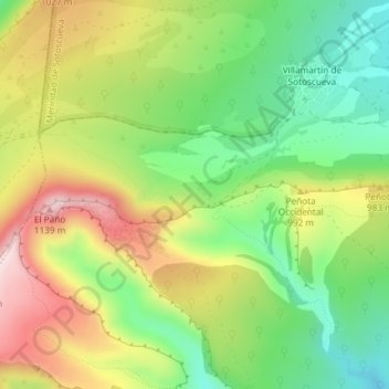 Arroya地形图、海拔、地势