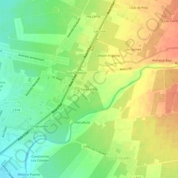 Santa Hilda地形图、海拔、地势
