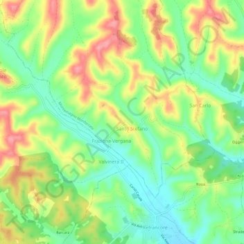 Ferreri地形图、海拔、地势