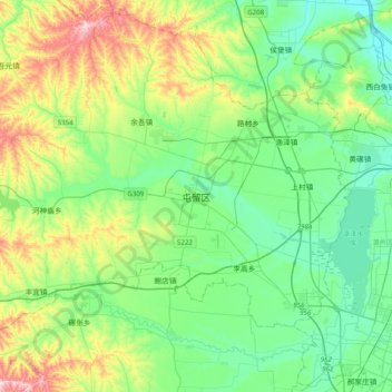 屯留区地形图、海拔、地势