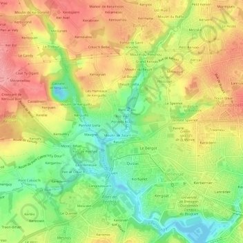 Penfeld Braz地形图、海拔、地势