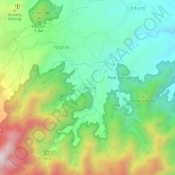 Cibeusi地形图、海拔、地势